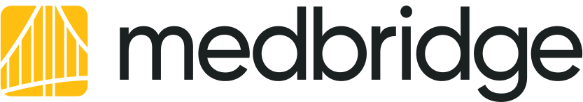 MedBridge logo with a yellow and white abstract design left of "medbridge" in bold black lowercase letters.
